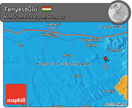Political 3D Map of Fényesdůlő