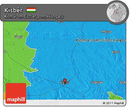 Political 3D Map of Kisbér