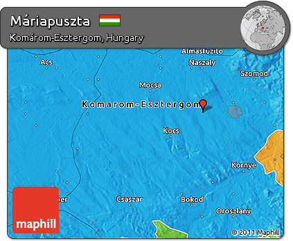 Political 3D Map of Máriapuszta