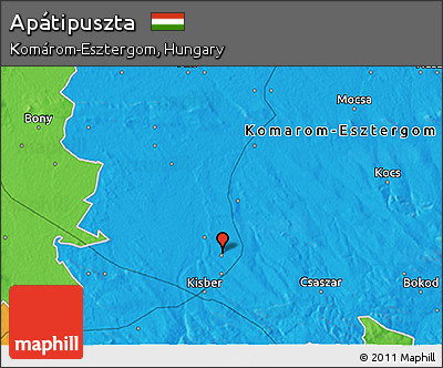 Political 3D Map of Apátipuszta
