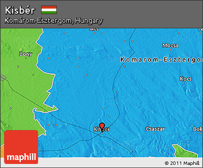 Political 3D Map of Kisbér