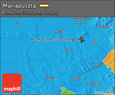 Political 3D Map of Máriapuszta