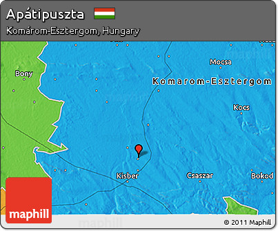 Political 3D Map of Apátipuszta