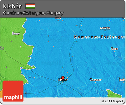 Political 3D Map of Kisbér