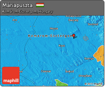 Political 3D Map of Máriapuszta