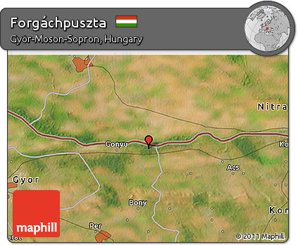 Satellite 3D Map of Forgáchpuszta