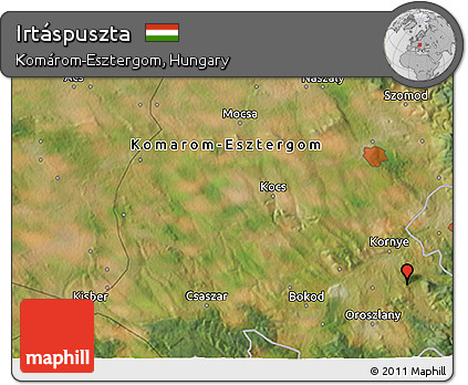 Satellite 3D Map of Irtáspuszta