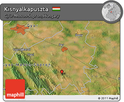 Satellite 3D Map of Kisnyalkapuszta