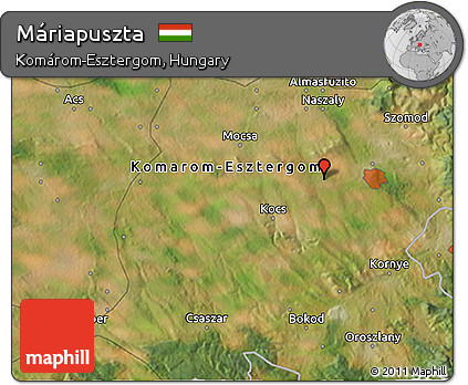 Satellite 3D Map of Máriapuszta