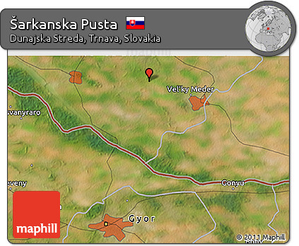 Satellite 3D Map of Šarkanska Pusta