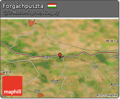 Satellite 3D Map of Forgáchpuszta