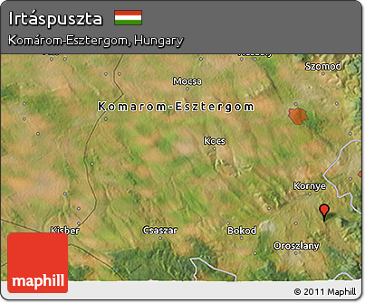 Satellite 3D Map of Irtáspuszta