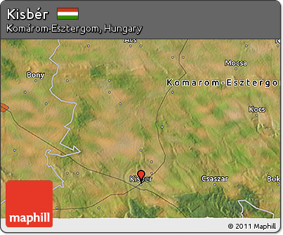 Satellite 3D Map of Kisbér