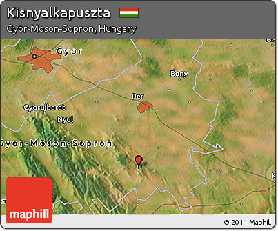Satellite 3D Map of Kisnyalkapuszta
