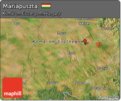 Satellite 3D Map of Máriapuszta