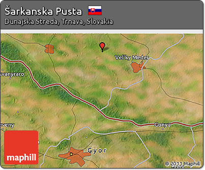 Satellite 3D Map of Šarkanska Pusta