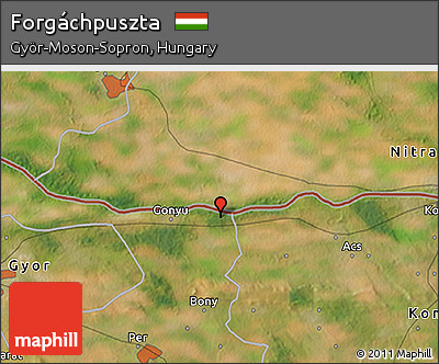 Satellite 3D Map of Forgáchpuszta