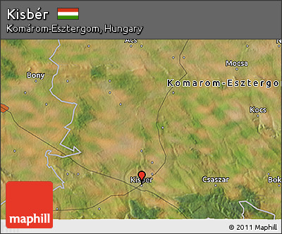 Satellite 3D Map of Kisbér