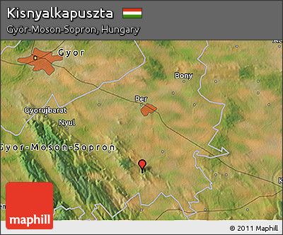 Satellite 3D Map of Kisnyalkapuszta