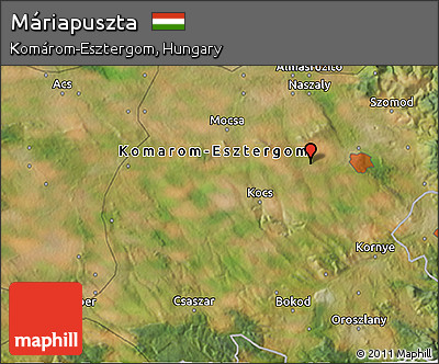 Satellite 3D Map of Máriapuszta