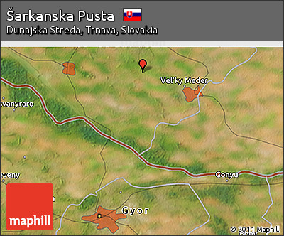 Satellite 3D Map of Šarkanska Pusta