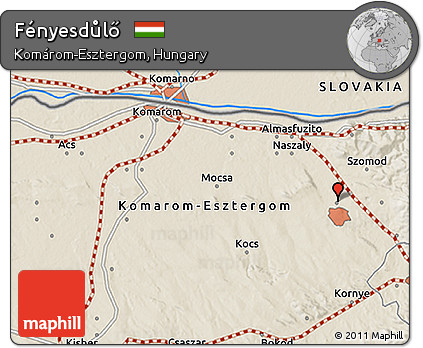 Shaded Relief 3D Map of Fényesdůlő
