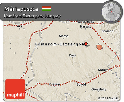 Shaded Relief 3D Map of Máriapuszta