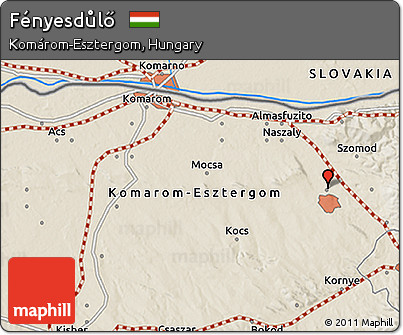 Shaded Relief 3D Map of Fényesdůlő