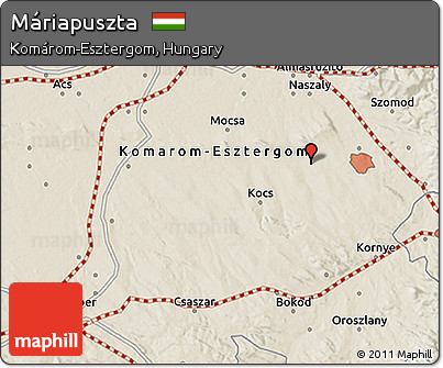 Shaded Relief 3D Map of Máriapuszta