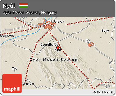 Shaded Relief 3D Map of Nyúl