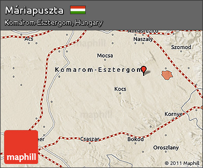 Shaded Relief 3D Map of Máriapuszta