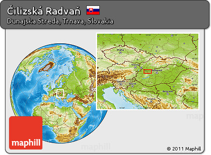 Physical Location Map of Čilizská Radvaň