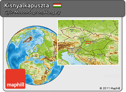 Physical Location Map of Kisnyalkapuszta