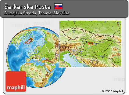 Physical Location Map of Šarkanska Pusta