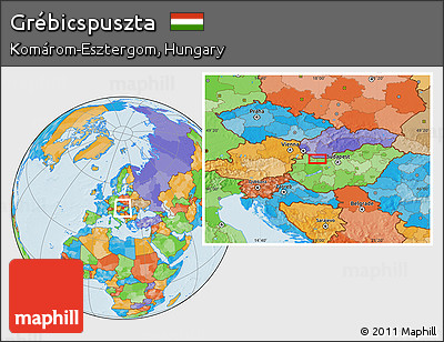 Political Location Map of Grébicspuszta