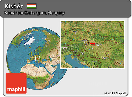 Satellite Location Map of Kisbér