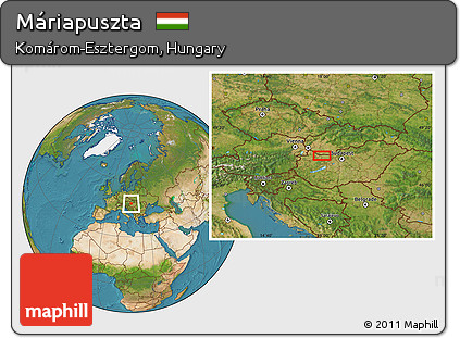 Satellite Location Map of Máriapuszta