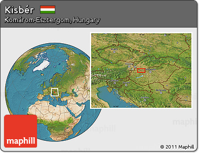 Satellite Location Map of Kisbér