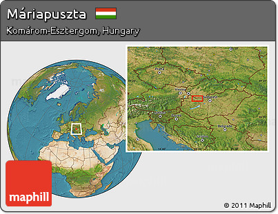 Satellite Location Map of Máriapuszta