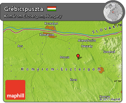 Physical Map of Grébicspuszta
