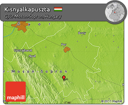 Physical Map of Kisnyalkapuszta
