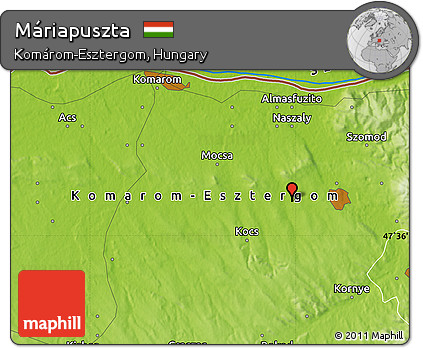 Physical Map of Máriapuszta