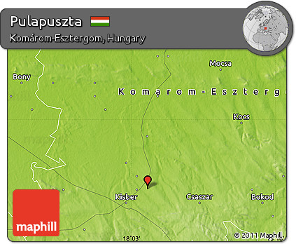 Physical Map of Pulapuszta