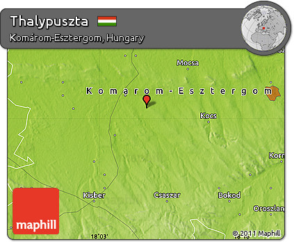 Physical Map of Thalypuszta