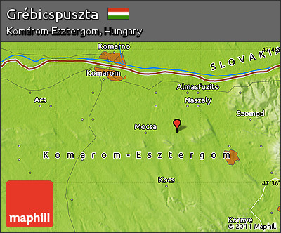 Physical Map of Grébicspuszta