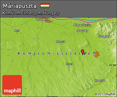 Physical Map of Máriapuszta