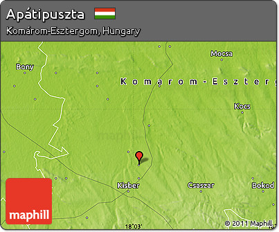 Physical Map of Apátipuszta