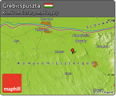 Physical Map of Grébicspuszta
