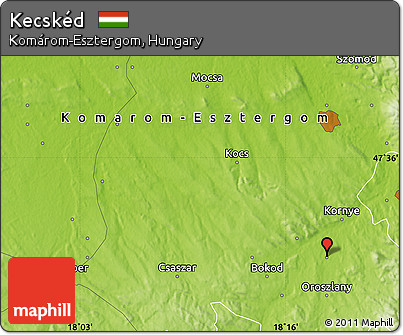 Physical Map of Kecskéd
