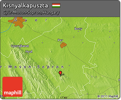 Physical Map of Kisnyalkapuszta